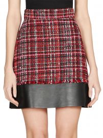 Leather & Tweed Mini Skirt at Saks Fifth Avenue